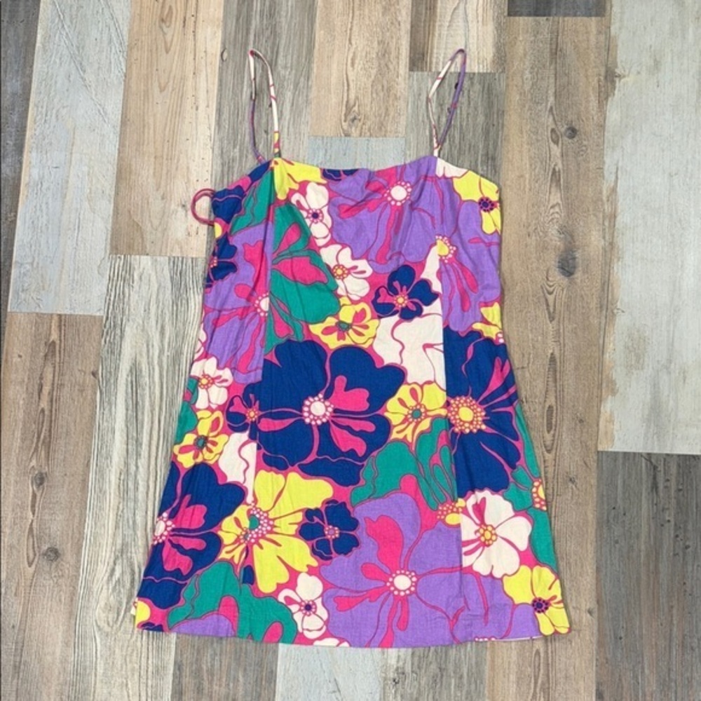 GAP Floral Mini Dress - Purple, Pink, Yellow, Green